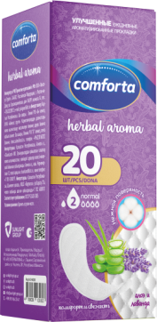 Comforta Herbal Aroma Sanitary Pads — Aloe & Lavender, 20-Count