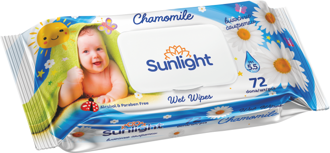 Sunlight Chamomile Baby Wet Wipes (72 pcs)