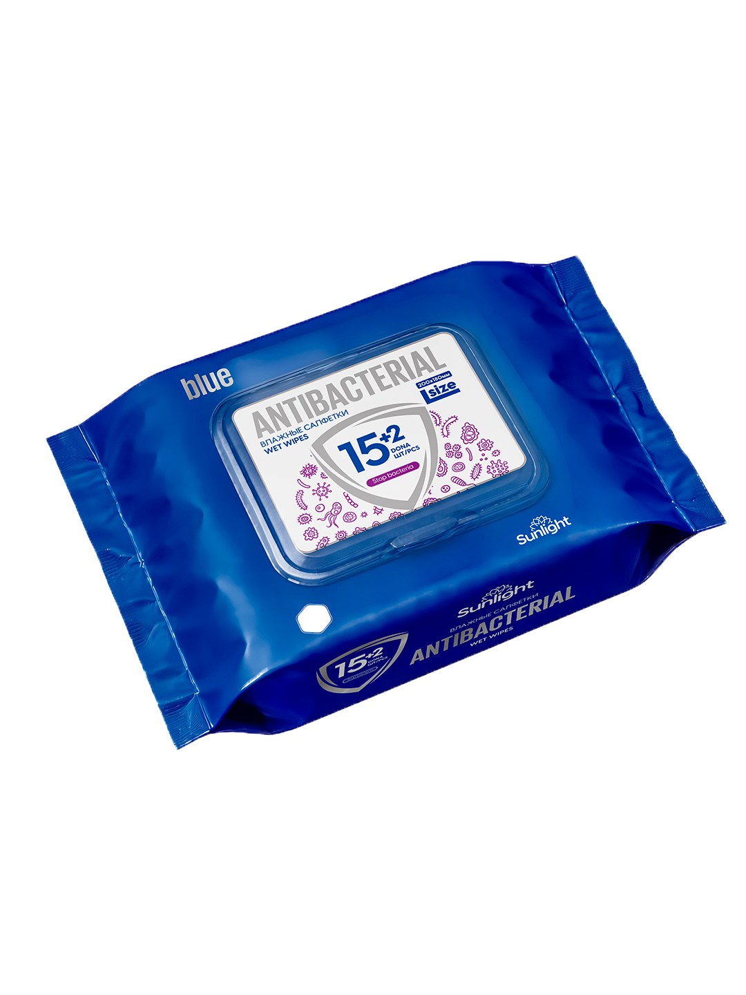 Sunlight Antibacterial Wet Wipes (Blue)